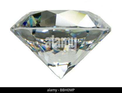 Round cut 'Diamond' (lab-created synthetic Cubic Zirconia) Stock Photo
