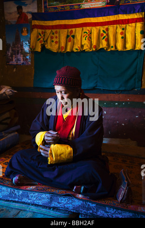 Portrait of a Lama - Bhutan Stock Photo