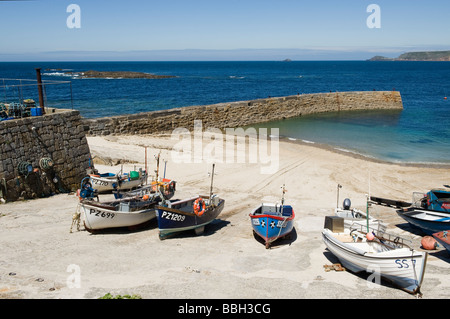 Harbour and boats in Sennen Cove,Cornwall,England,Great Britain Stock Photo