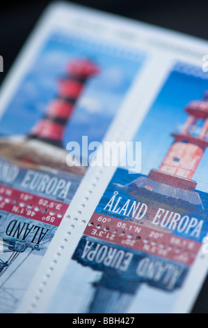 Original Aland postage stamps Aland Finland Stock Photo