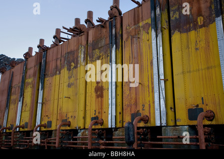 Storage tanks in Old Whaling town of Grytviken, South Georgia Island, Antarctica Stock Photo