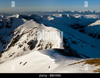 View from Mussala peak Rila mountain at the background is Pirin mountain Stock Photo