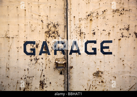 Rusty garage gate Stock Photo