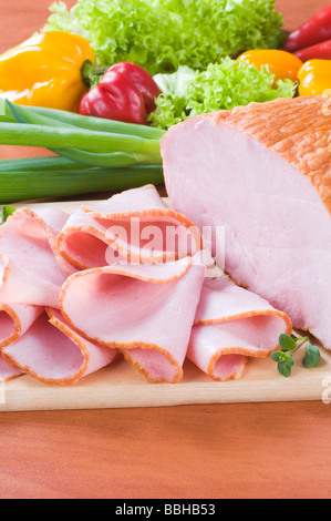 Slices of ham Stock Photo