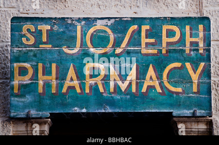 Old pharmacy sign Stock Photo