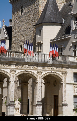 The front entrance of historic Chateau de Pau in Pau in the Pyrenees region of France Stock Photo
