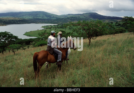 Estcourt KwaZulu Natal South Africa 12 2001 nhorses horse riding veld outdoor activities Stock Photo