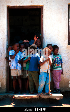 Zulu school children are beneficiaries of a schools feeding scheme initiated by then president Nelson Mandela Unfortunately Stock Photo