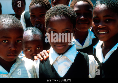 Zulu school children are beneficiaries of a schools feeding scheme initiated by then president Nelson Mandela Unfortunately Stock Photo