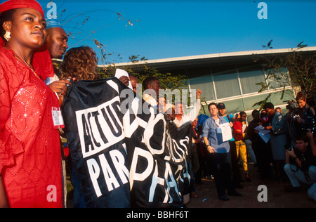 protest march against the cost of anti retroviral drugs AIDS2000 Conference Durban KwaZulu Natal South Africa Stock Photo