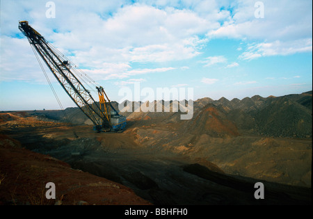 A giant open cast mining excavator in a coal mine on the East Rand Mpumalanga province South Africa Stock Photo