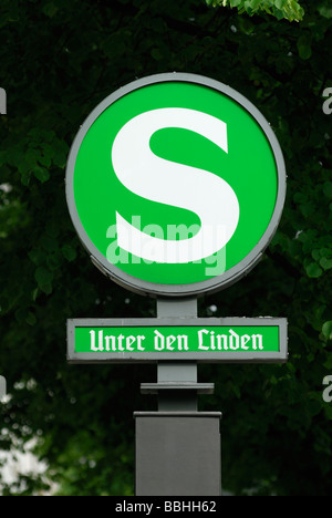 Berlin Germany S Bahn sign Unter den Linden