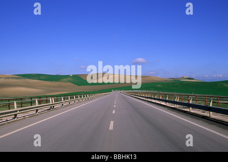 Italy, Sicily, Enna province, road Stock Photo