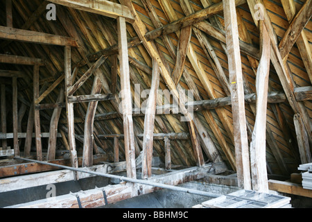 Salisbury Cathedral roof interior Stock Photo