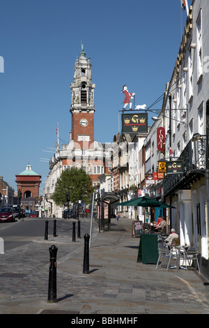 England Essex Colchester view of High Street and Town Hall Stock Photo