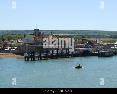 Wightlink car ferry terminal at Yarmouth Isle of Wight UK Stock Photo