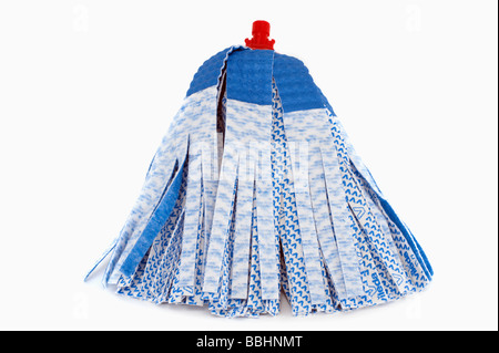 Blue and white mop head Stock Photo