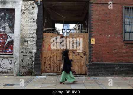 A snapshot of Brick Lane one of the most cosmopolitan and creative street of London. Stock Photo