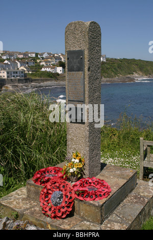 War Memorial Portscatho Cornwall UK Stock Photo