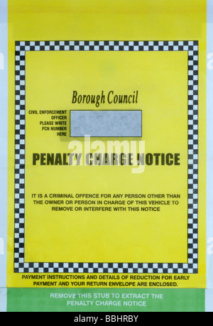 'Parking ticket' 'Penalty charge notice' 'Parking fine' Stock Photo