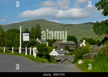 Sign for pub, the Mortal Man, Troutbeck village, near Ambleside, Lake District National Park, England UK Stock Photo