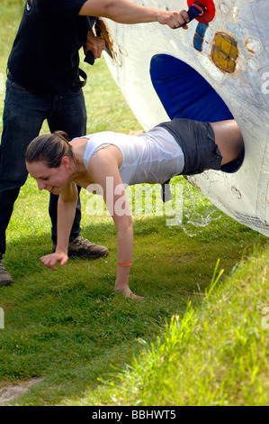 Zorb, zorbing, sphereing, Dorset, Britain, UK Stock Photo