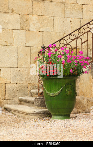 Flower pot former archbishop flower garden Saint Nazaire Cathedral Beziers Herault Languedoc-Roussillon France Stock Photo