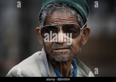 Pokhara, Nepal; Senior at an aged Shelter Stock Photo