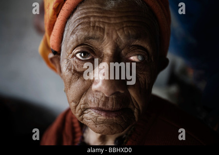 Pokhara, Nepal; Senior man at an 'aged shelter' Stock Photo - Alamy