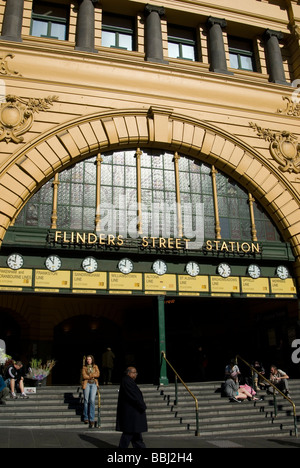 Flinders Street Station steps, Melbourne, Australia Stock Photo