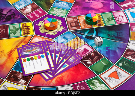 Board game Trivial Pursuit with pieces Stock Photo