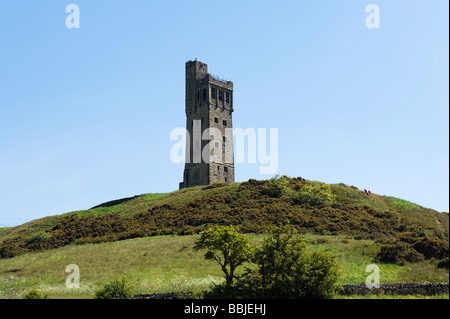 Victoria Tower on Castle Hill, Huddersfield, West Yorkshire, England Stock Photo