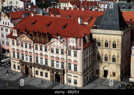 Czech Republic Prague Old Town Square Goltz Kinsky Palace Stock Photo