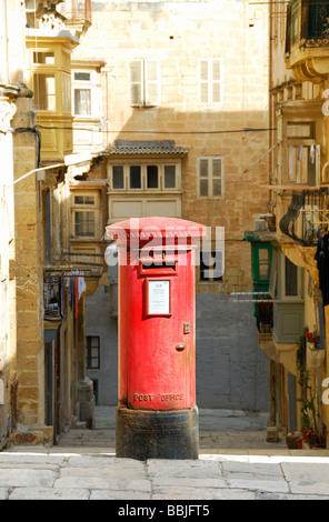 MALTA. A traditional British red postbox in Valletta. 2009. Stock Photo