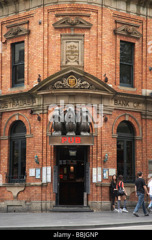 Three Wise Monkeys Pub Old Bank of Australasia George Street Sydney New South Wales Australia Stock Photo