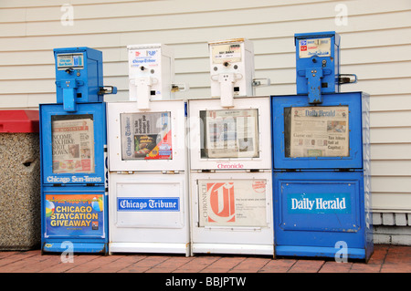 Chicago newspaper vending machines USA Stock Photo