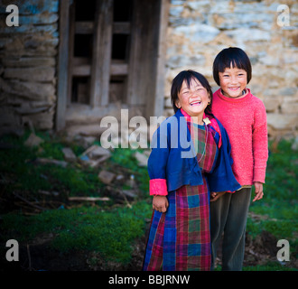 Bhutanese children - Bhutan Stock Photo