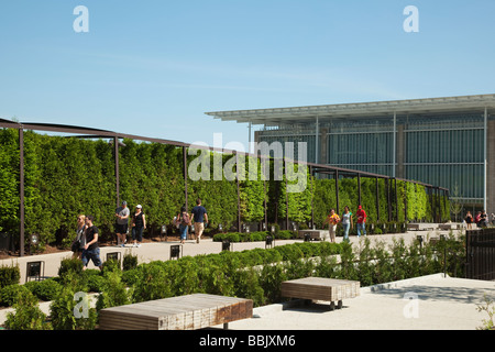 CHICAGO Illinois Lurie Garden in Millennium Park Pritzker Pavilion and ...