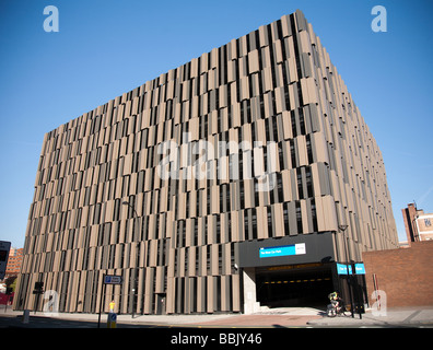 A modern clad car park in the centre of Sheffield Stock Photo