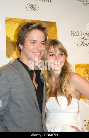 BEVERLY HILLS MAY 31 2009 Actor Jeremy Sumpter Friday Night Lights and Actress Aimee Teegarden Friday Night Lights at the Change Stock Photo