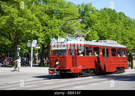 Old tram in Stockholm, Sweden Stock Photo