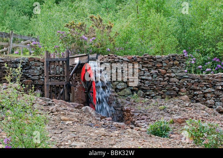 Water Wheel at Sygun Copper Mine,  Beddgelert , Snowdonia Wales Stock Photo