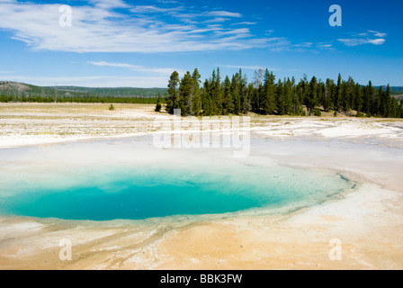 Opal Pool in Midway Geyser Basin in Yellowstone National Park Stock Photo