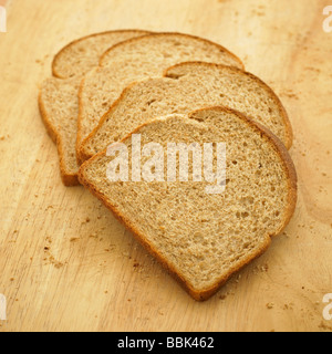 Slices of High in Fibre Wholemeal Brown Bread. Stock Photo