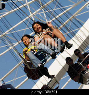 Wave swinger amusement fairground ride on Navy Pier Chicago Illinois USA Stock Photo