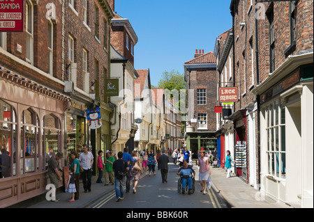 Shops on Low Petergate in the City Centre, York, North Yorkshire, England Stock Photo