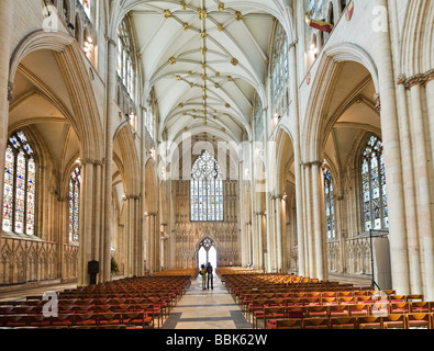 The Nave in the West End, York Minster, York, North Yorkshire, England Stock Photo