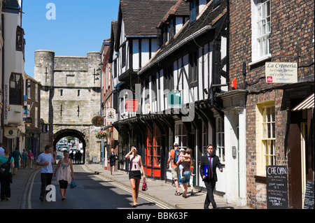 Shops on High Petergate in the City Centre, York, North Yorkshire, England Stock Photo