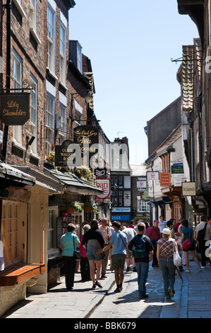 The Shambles in the historic city centre, York, North Yorkshire, England Stock Photo