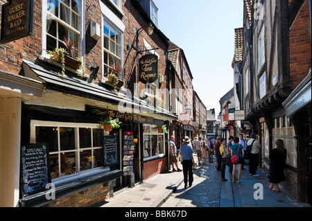 The Shambles in the historic city centre, York, North Yorkshire, England Stock Photo